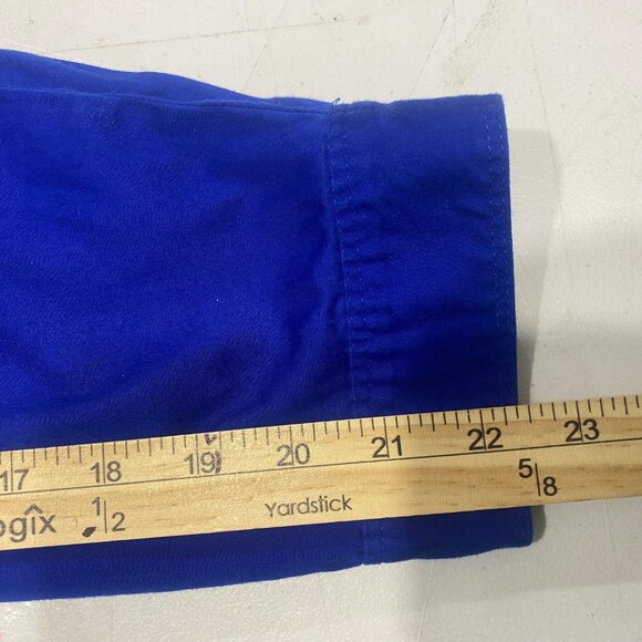 Catherens Button Down Tunic Top Womens 2x Royal Blue Roll Tab Sleeve 22/24W Stre - Picture 10 of 11